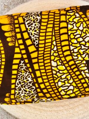 100% cotton Ankara squared yellow Unzipped Bag