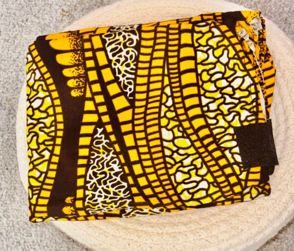 100% cotton Ankara squared yellow Unzipped Bag