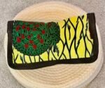 100% cotton Ankara green-red Zipped Bag