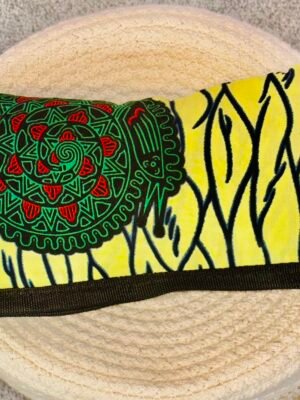 100% cotton Ankara green-red Zipped Bag