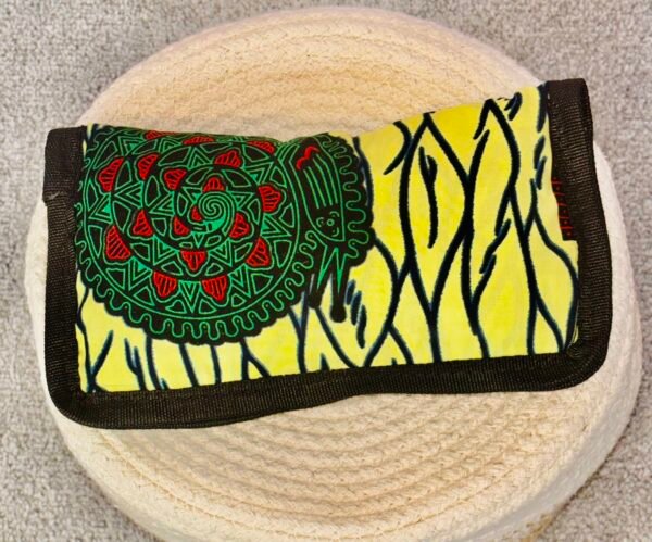 100% cotton Ankara green-red Zipped Bag